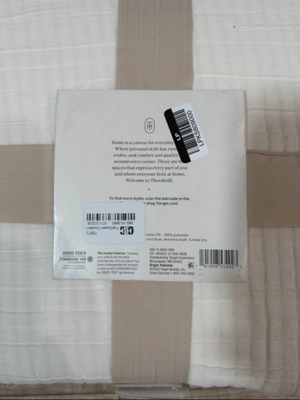 Threshold Cotton Double Cloth Quilt - White With Side Tassels Full/Queen